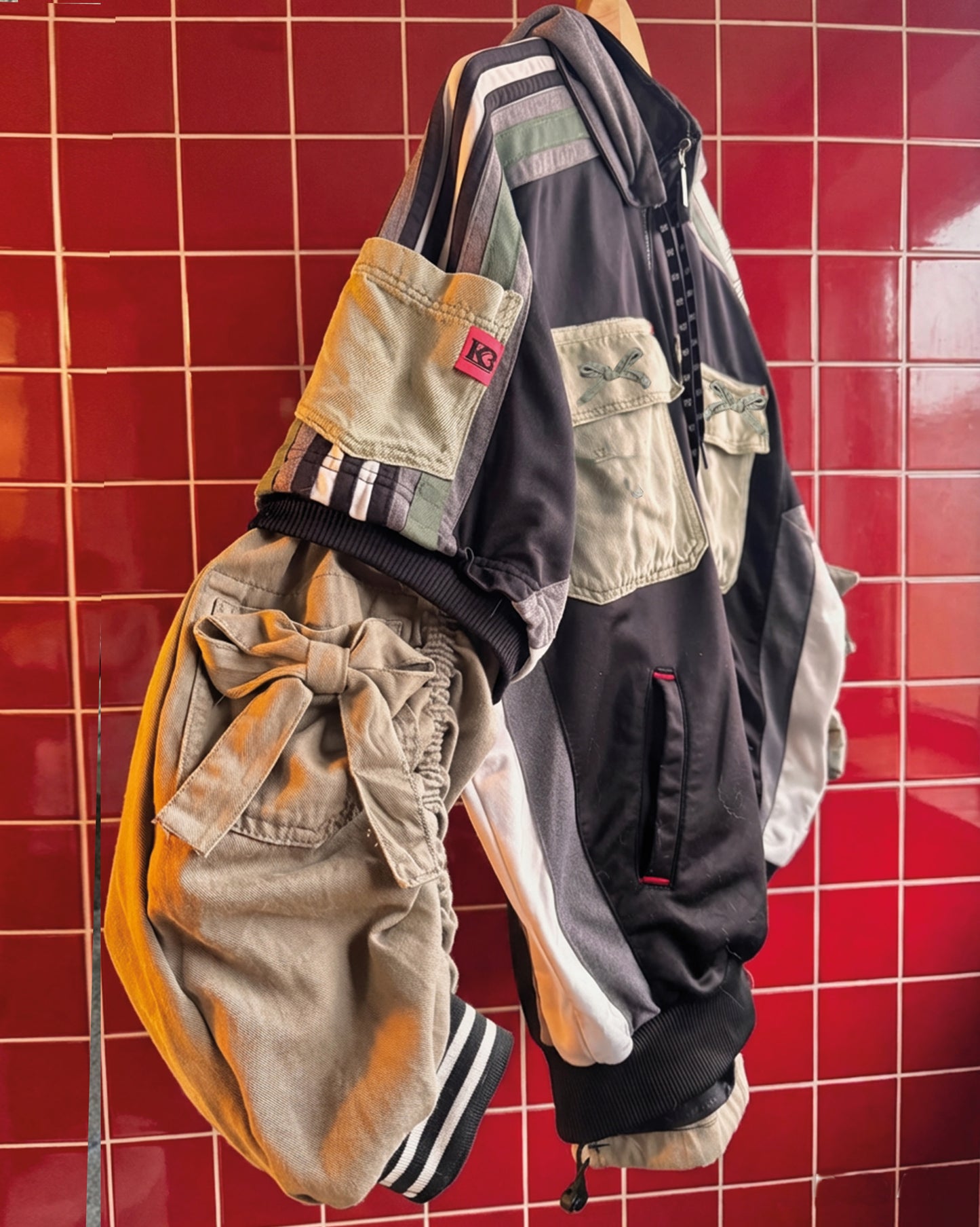 Reimagined Adidas Hoodie | One of a Kind Reworked Sportswear | Denim Back Hoodie with Detachable Hood | Sustainable Upcycled Clothing ONE SIZE