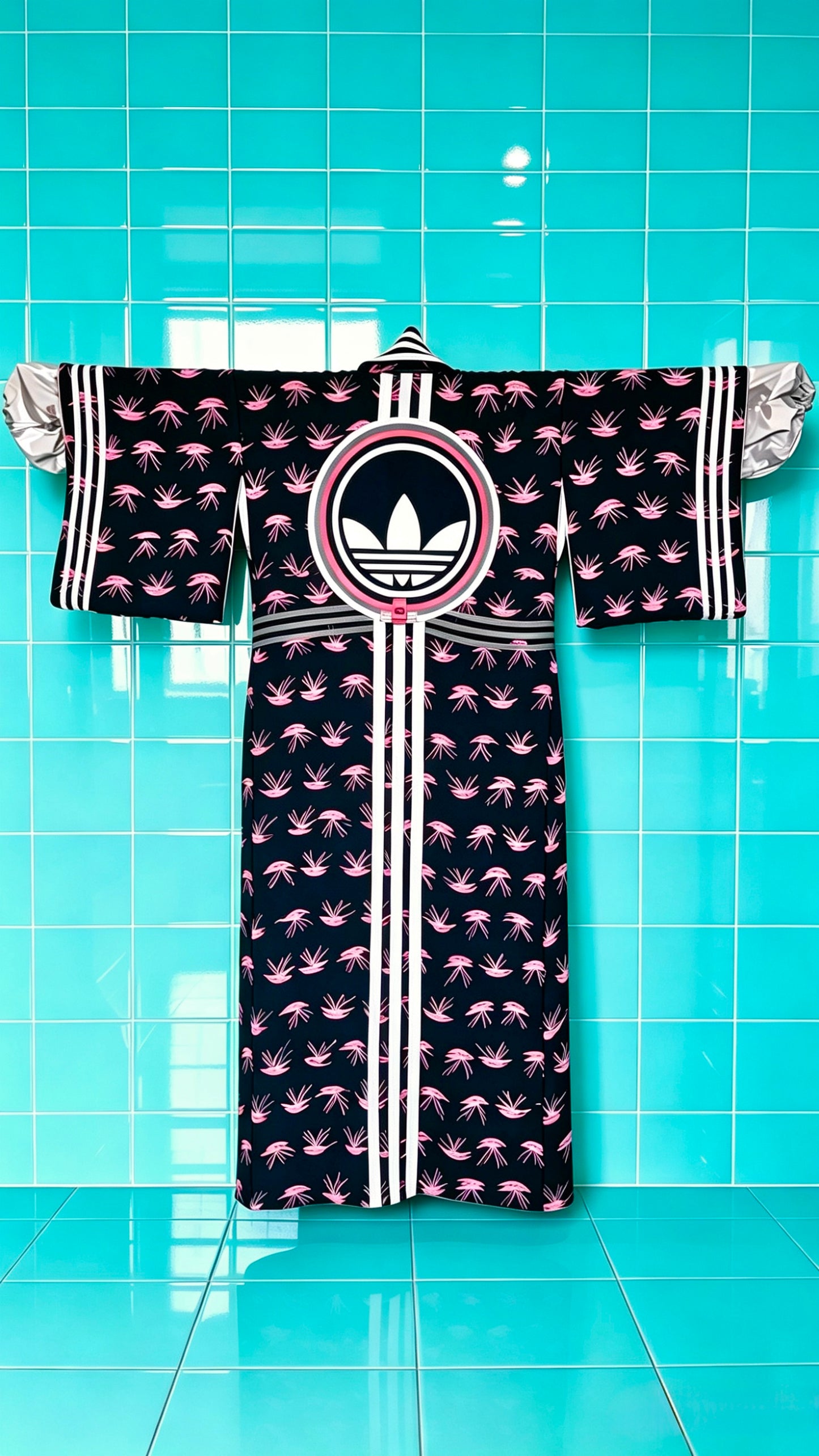 Adidas Reworked Longline Silk Kimono – Camo Pocket Detail