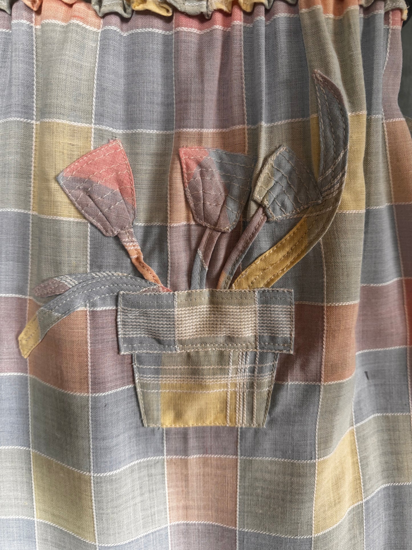 checked pastel hanky hem linen summer dress