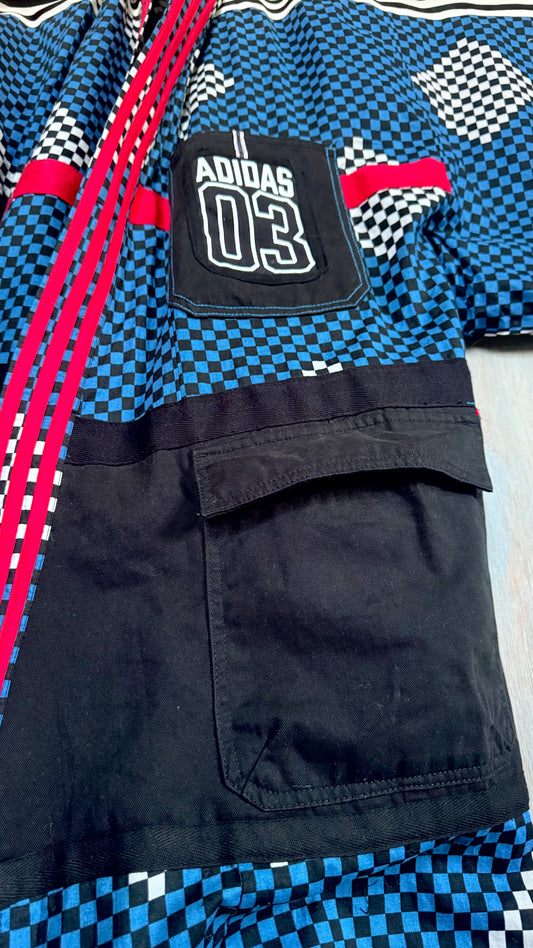 Adidas Reworked Longline Check Kimono-cotton