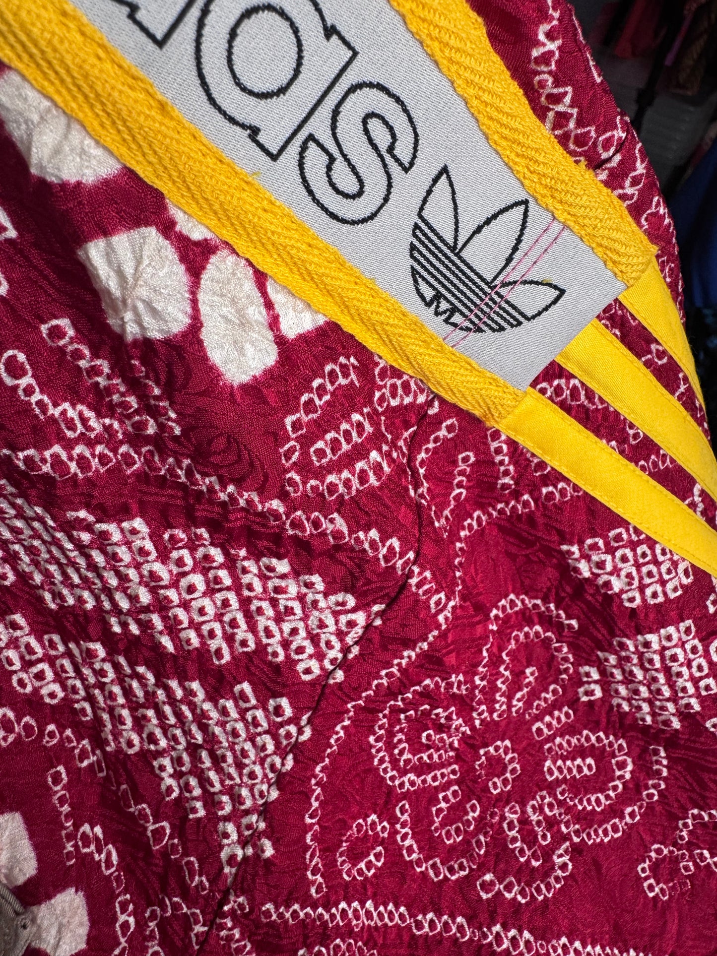 Adidas Reworked Red Silk Patterned Kimono