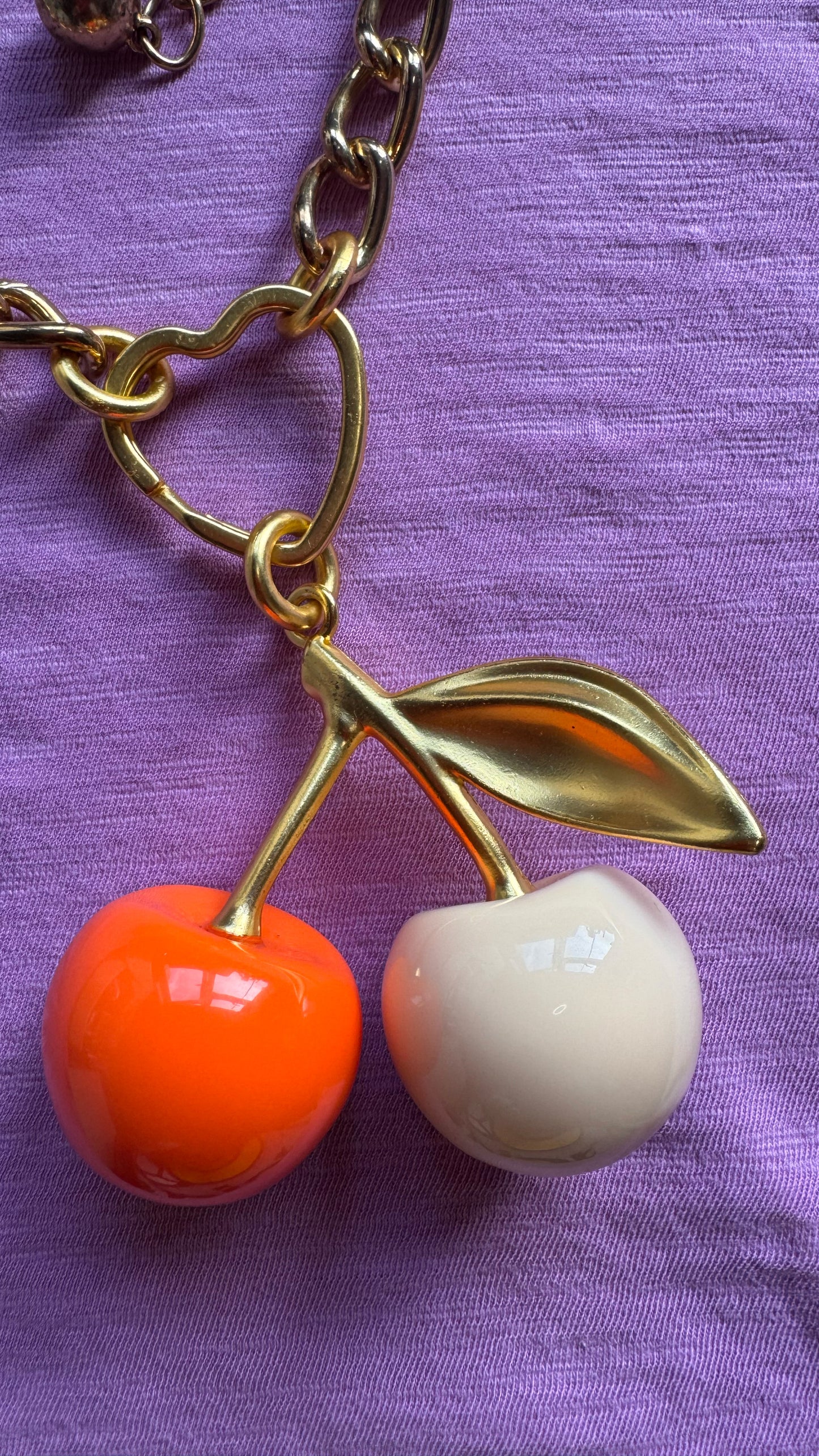 chunky gold cherry necklace