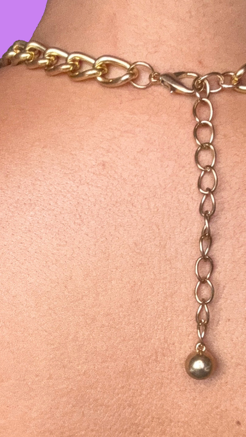 chunky gold cherry necklace