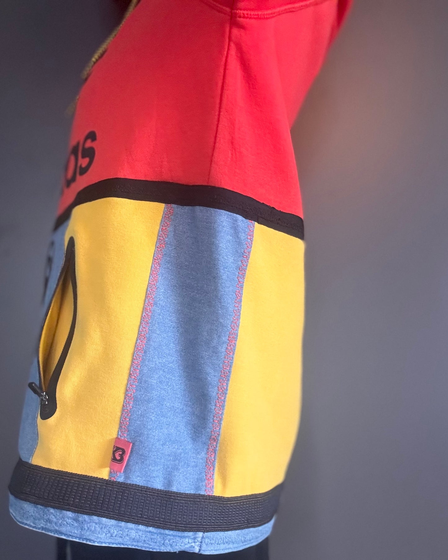 Labubu hoodie with embroidered Labubu, Adidas hybrid.