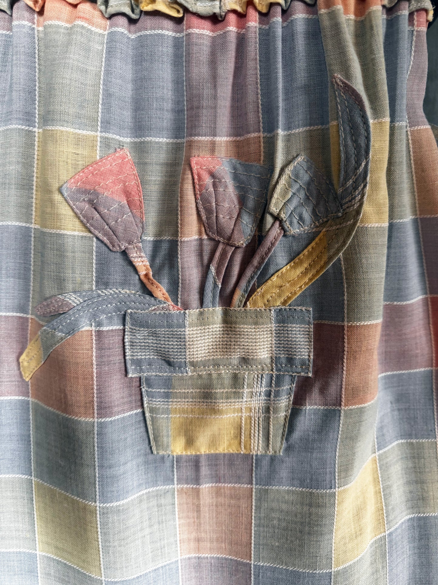 checked pastel hanky hem linen summer dress