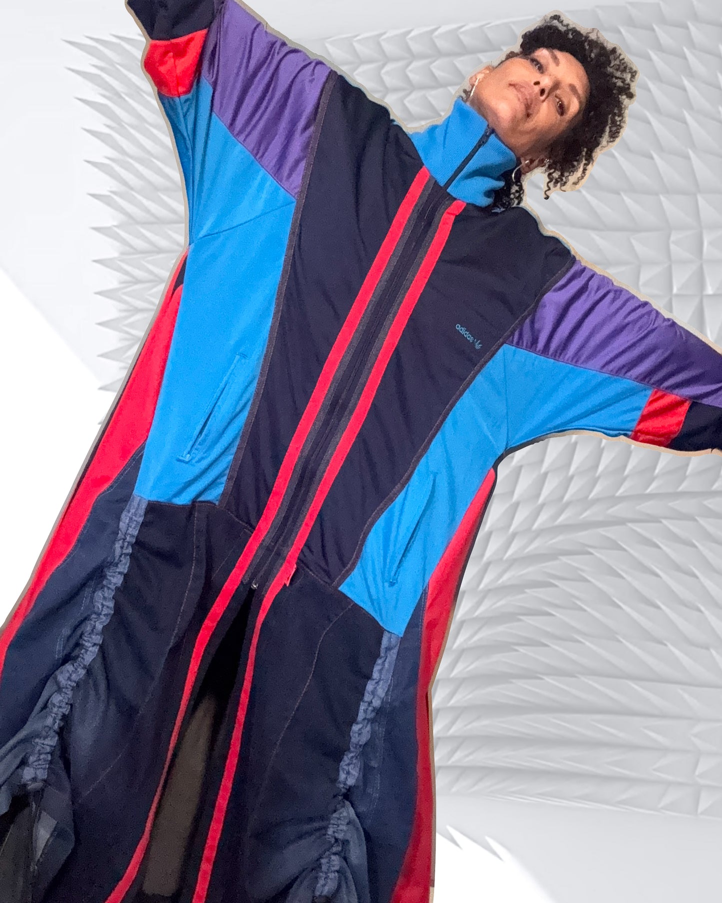 Adidas longline jacket with contrast