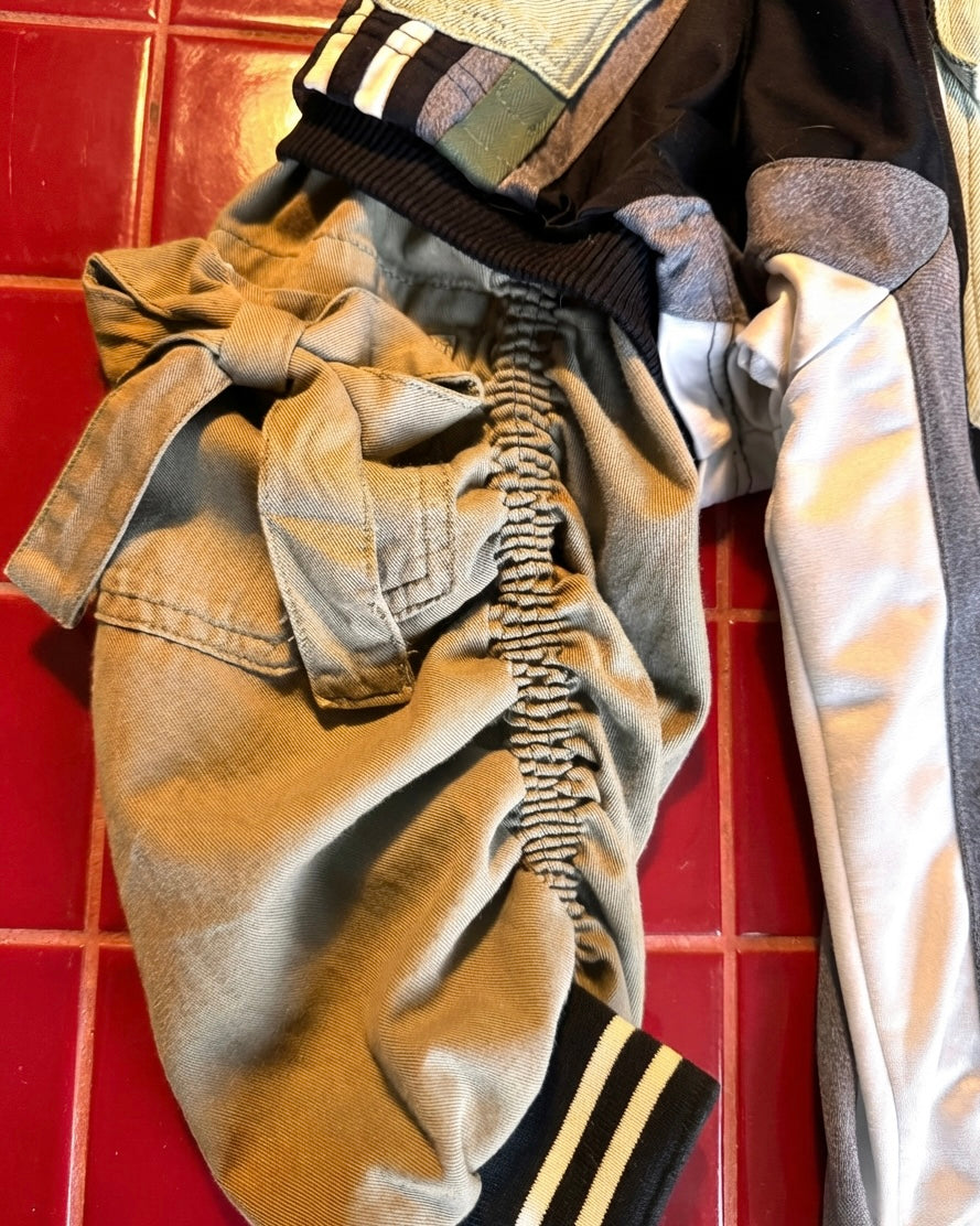 Reimagined Adidas Hoodie | One of a Kind Reworked Sportswear | Denim Back Hoodie with Detachable Hood | Sustainable Upcycled Clothing ONE SIZE