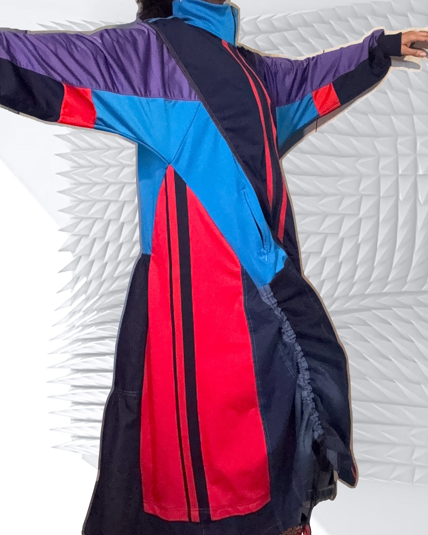 Adidas longline jacket with contrast