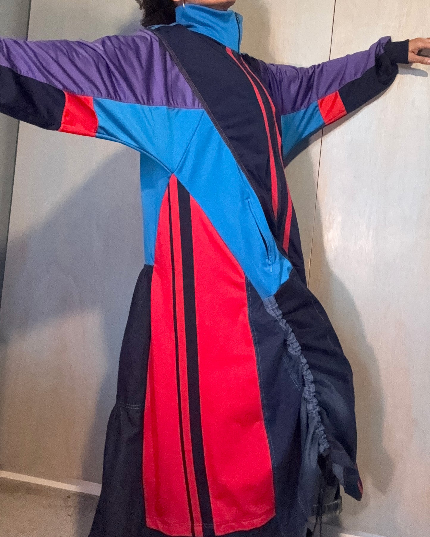 Adidas longline jacket with contrast