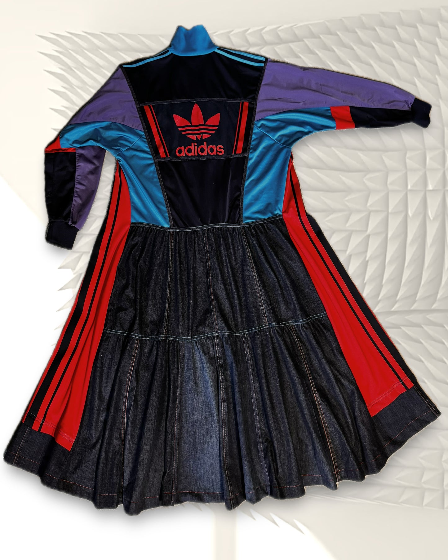 Adidas longline jacket with contrast