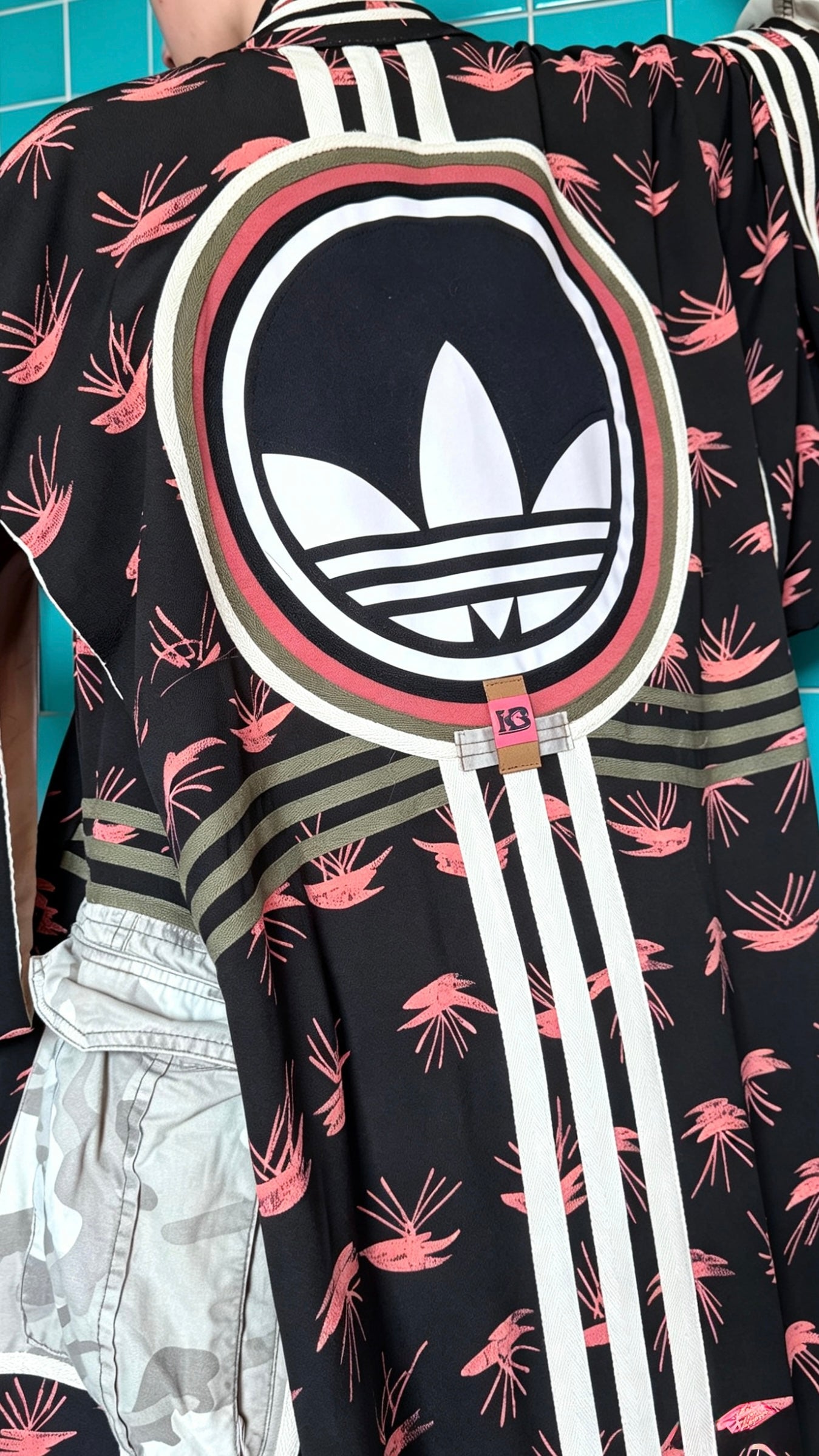 Adidas Reworked Longline Silk Kimono – Camo Pocket Detail