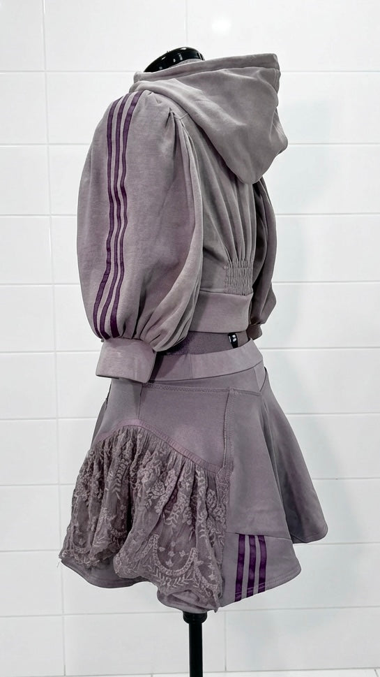 grey and purplw adidas co-ord