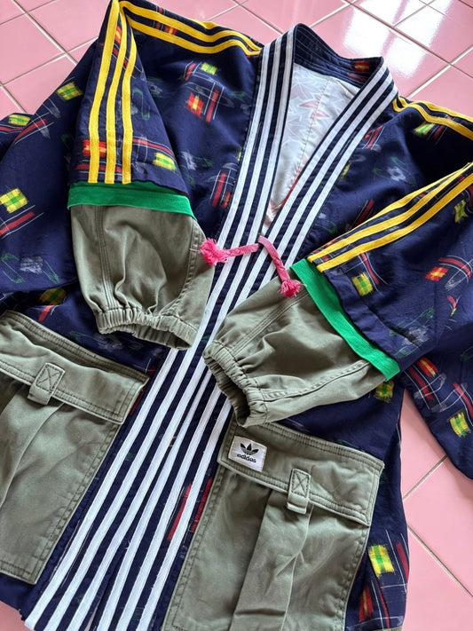 Adidas Reworked Navy Wool Blend Kimono