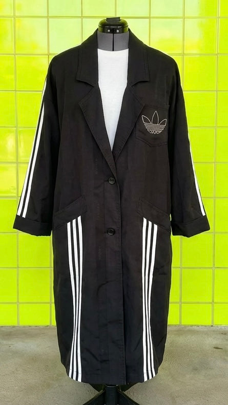 Reworked Adidas Three Stripe Jacket – Drop Shoulder, Unlined Lightweight Summer Layer
