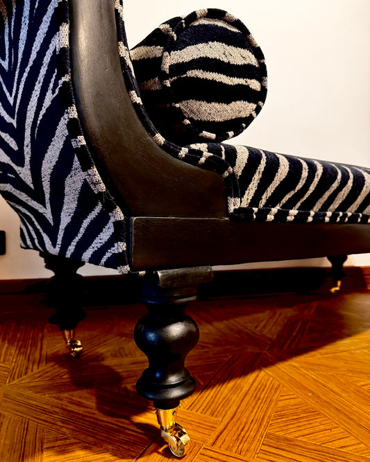 Chaise longue-Zebra velvet
