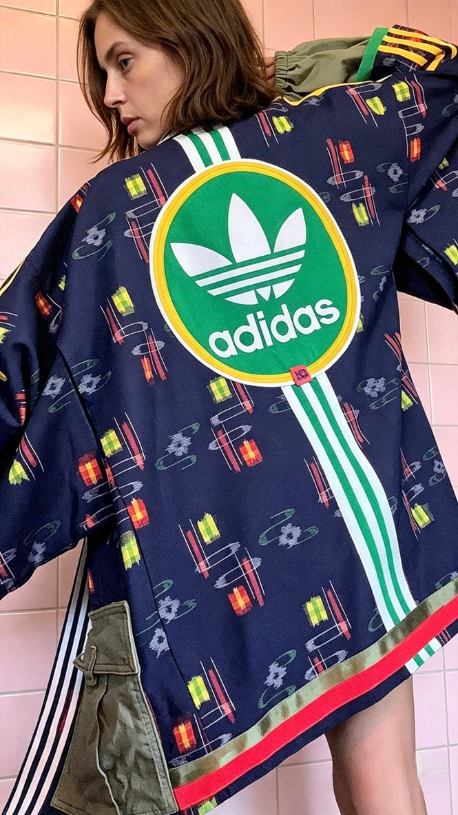 Adidas Reworked Navy Wool Blend Kimono