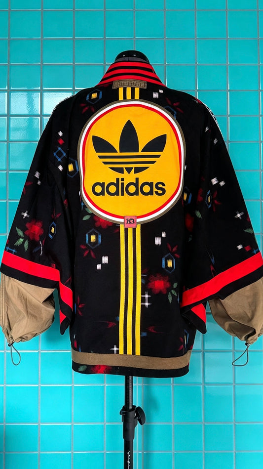 Black and khaki colour pop adidas Kimono