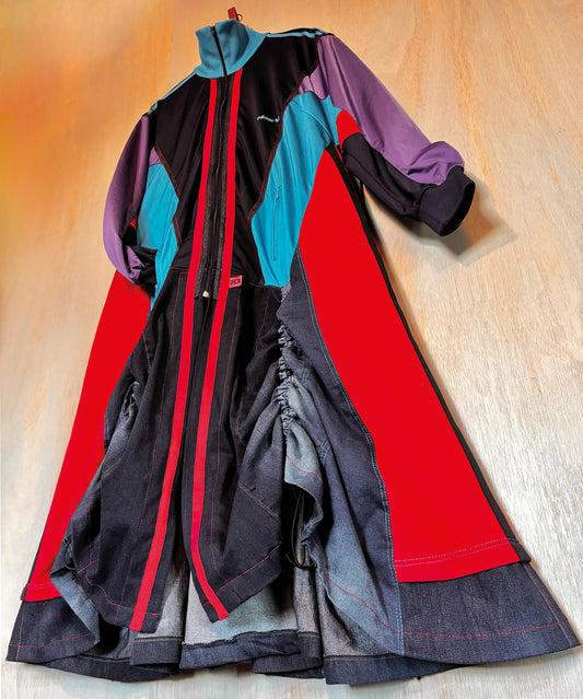 Adidas longline jacket with contrast