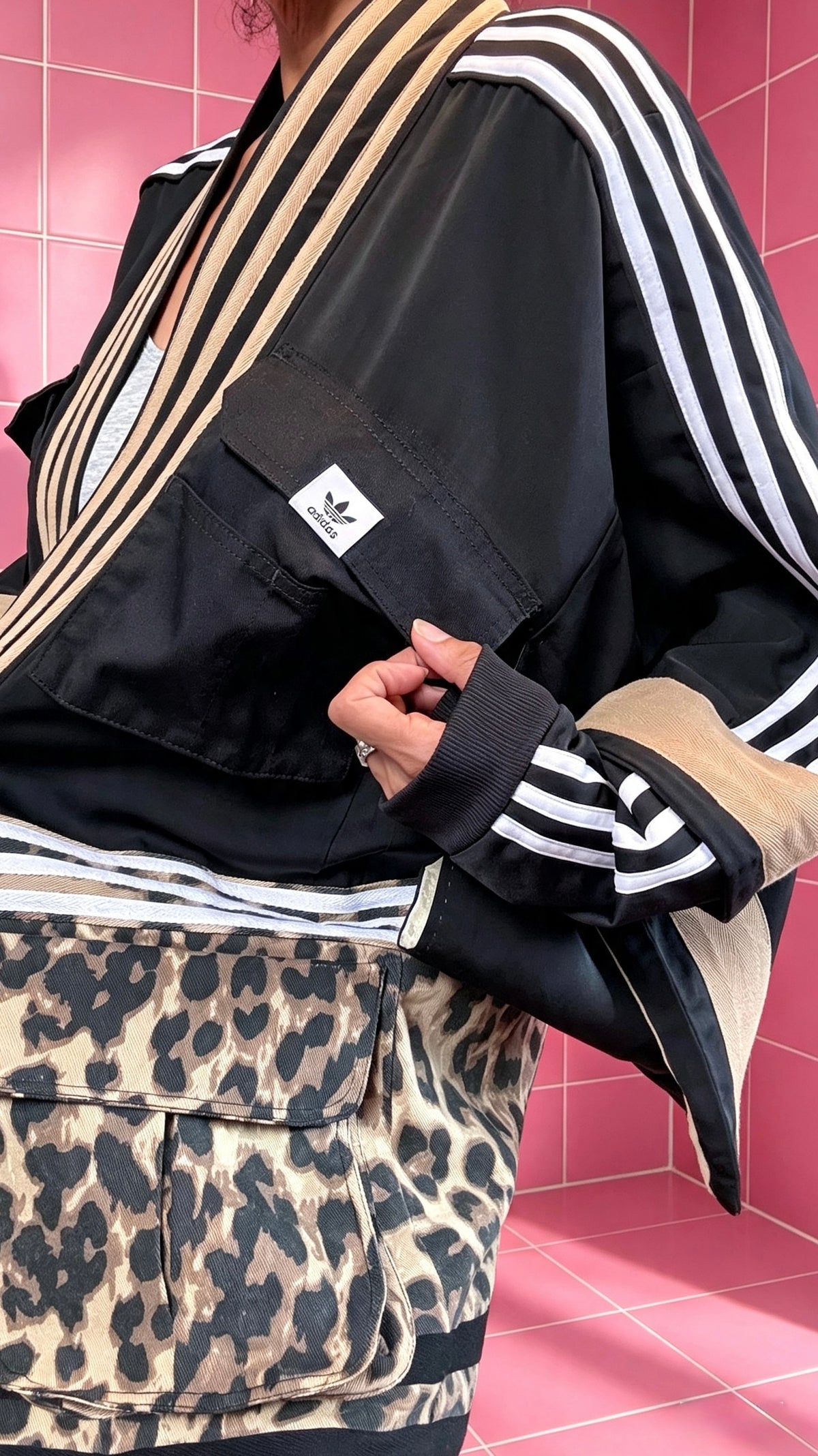 Black Leopard Cargo Haori Kimono