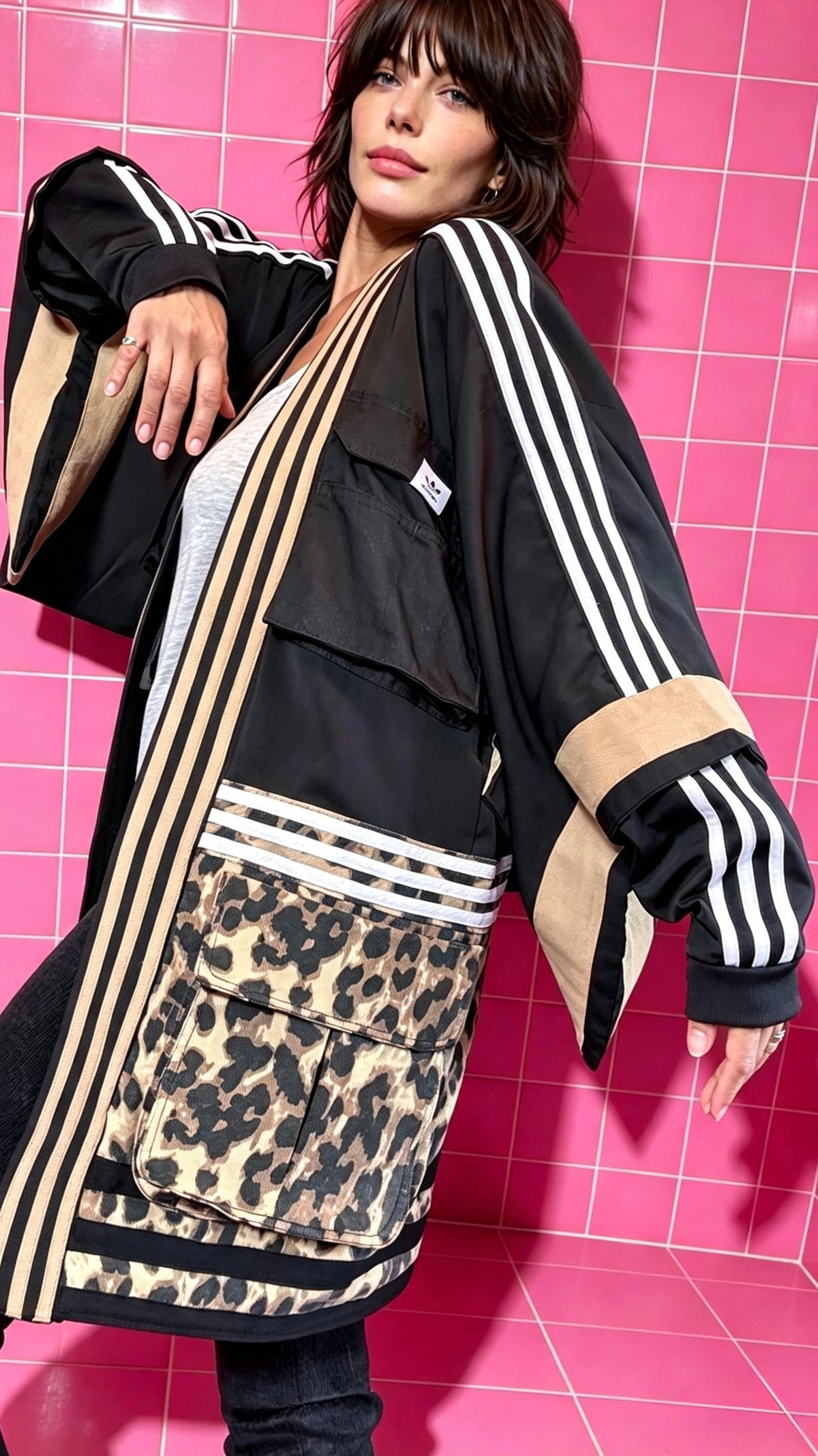 Black Leopard Cargo Haori Kimono