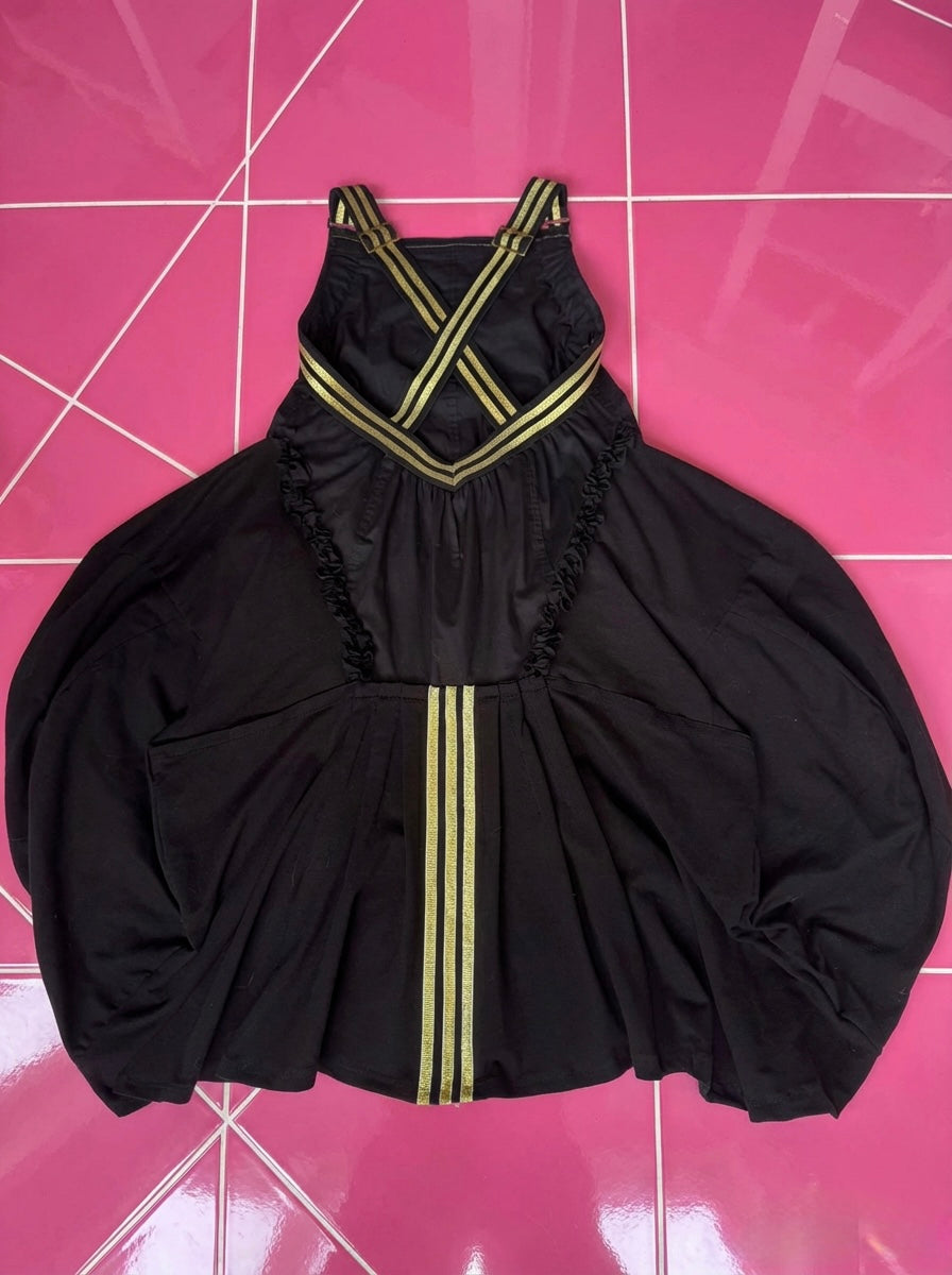 Adidas sport dress, gold sequin, black jersey