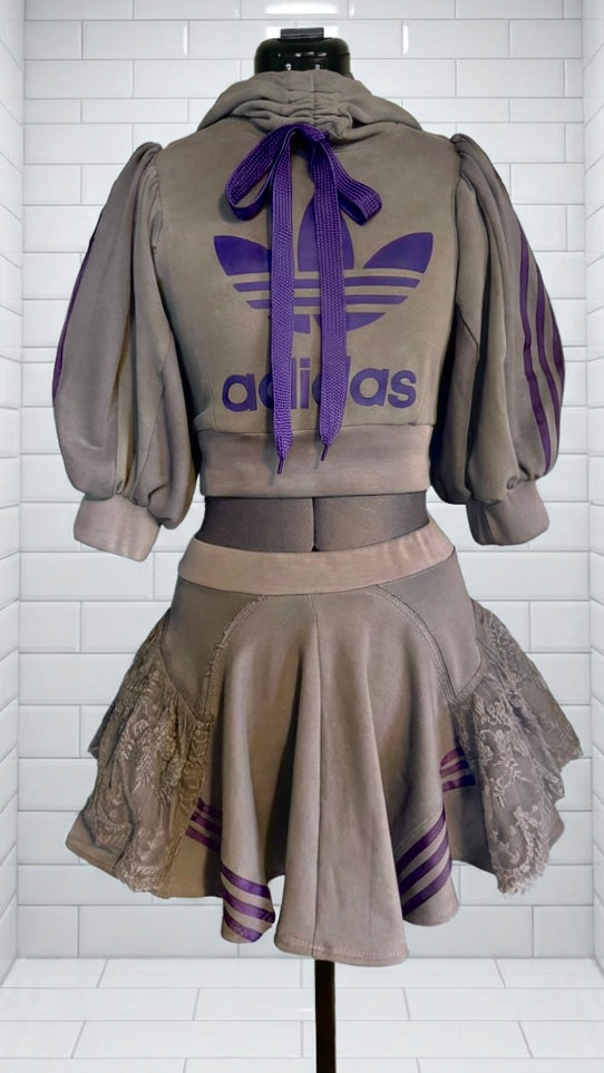 grey and purplw adidas co-ord
