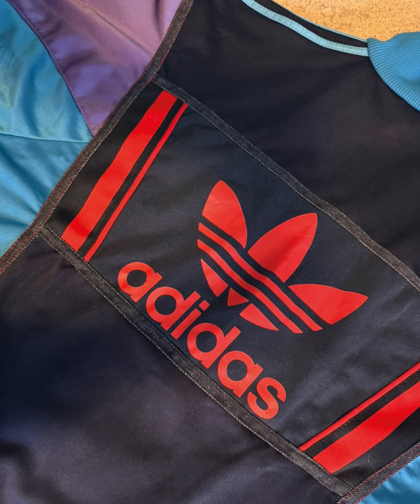 Adidas longline jacket with contrast