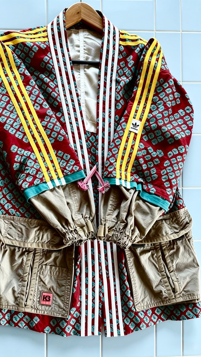 Adidas Reworked Kimono – Yellow 3 Stripe Detail