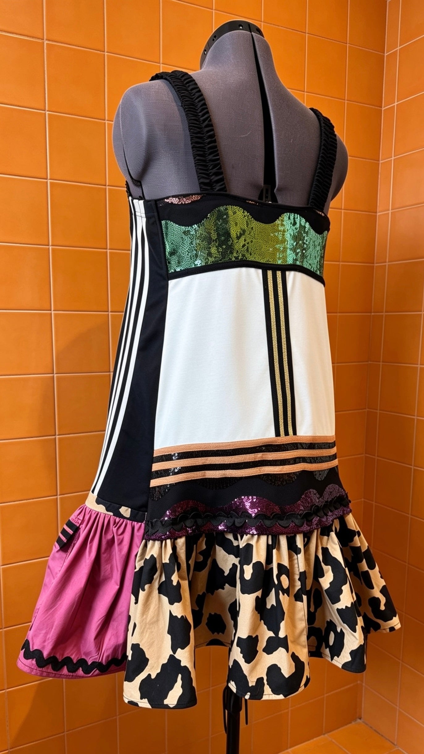 Adidas Reworked Sequin Leopard Trapeze Dress