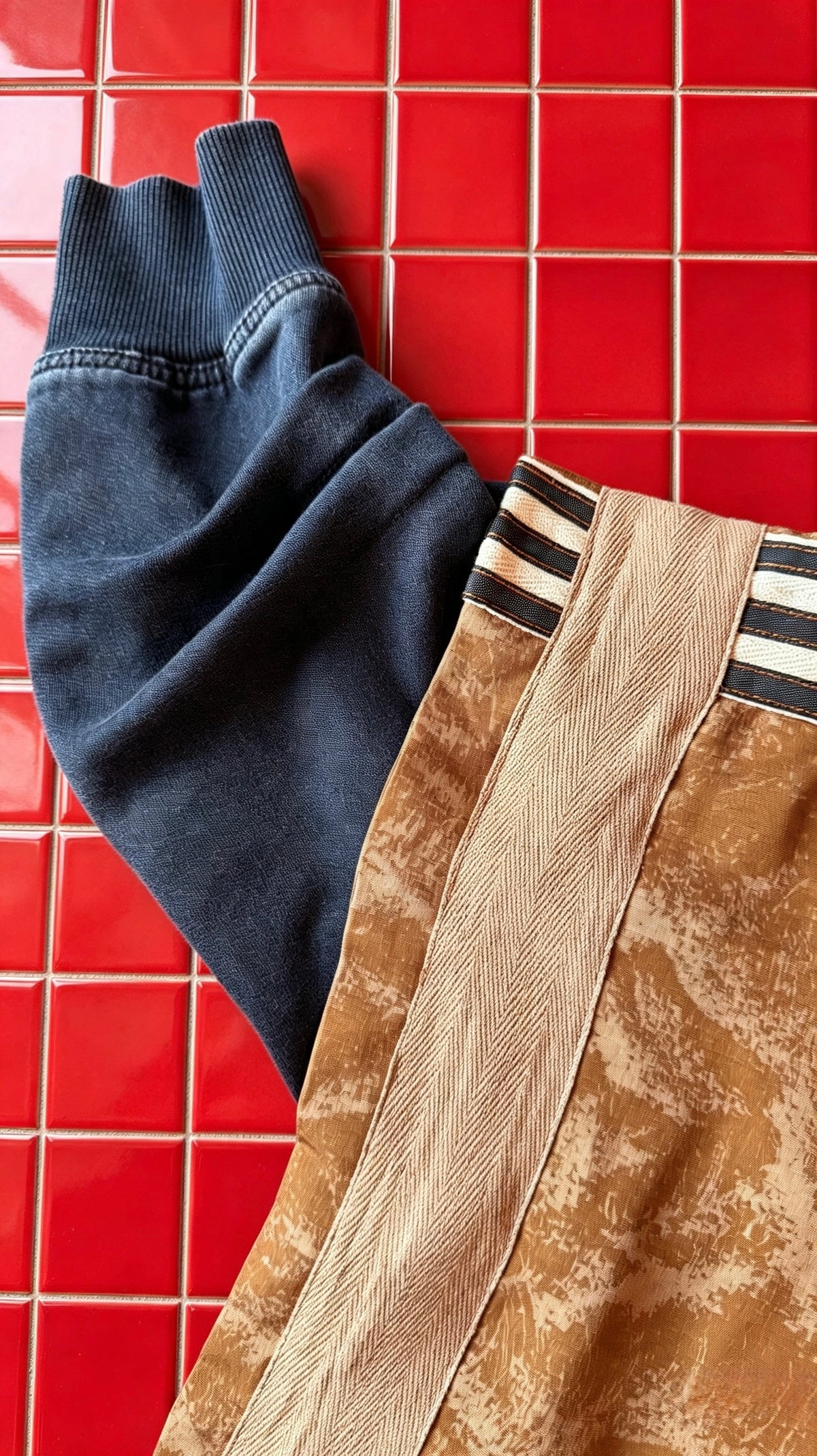 Hooded Denim Haori Kimono with Neutral Camo