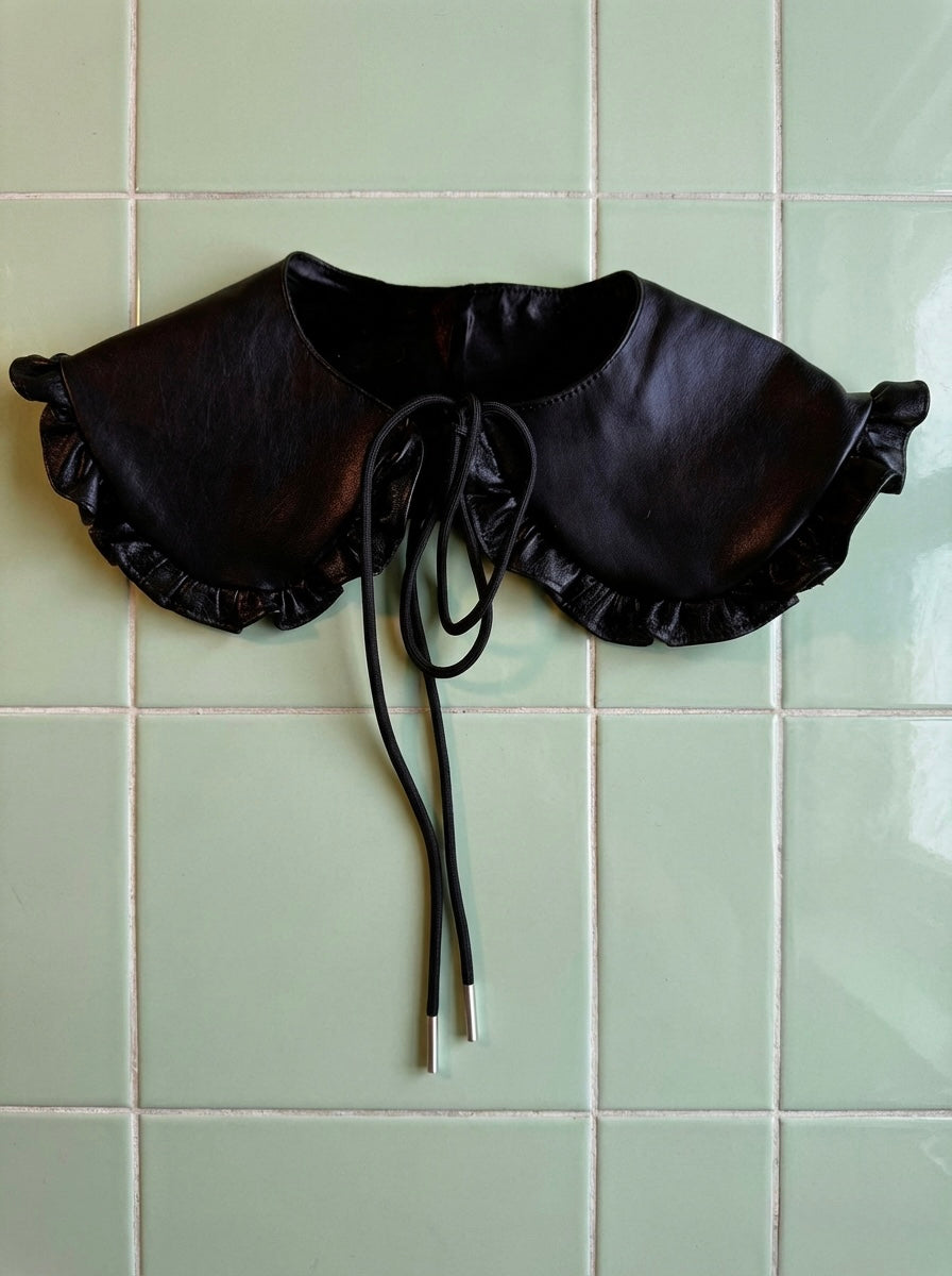 Adidas Hooded dress- reworked with detachable leather collar