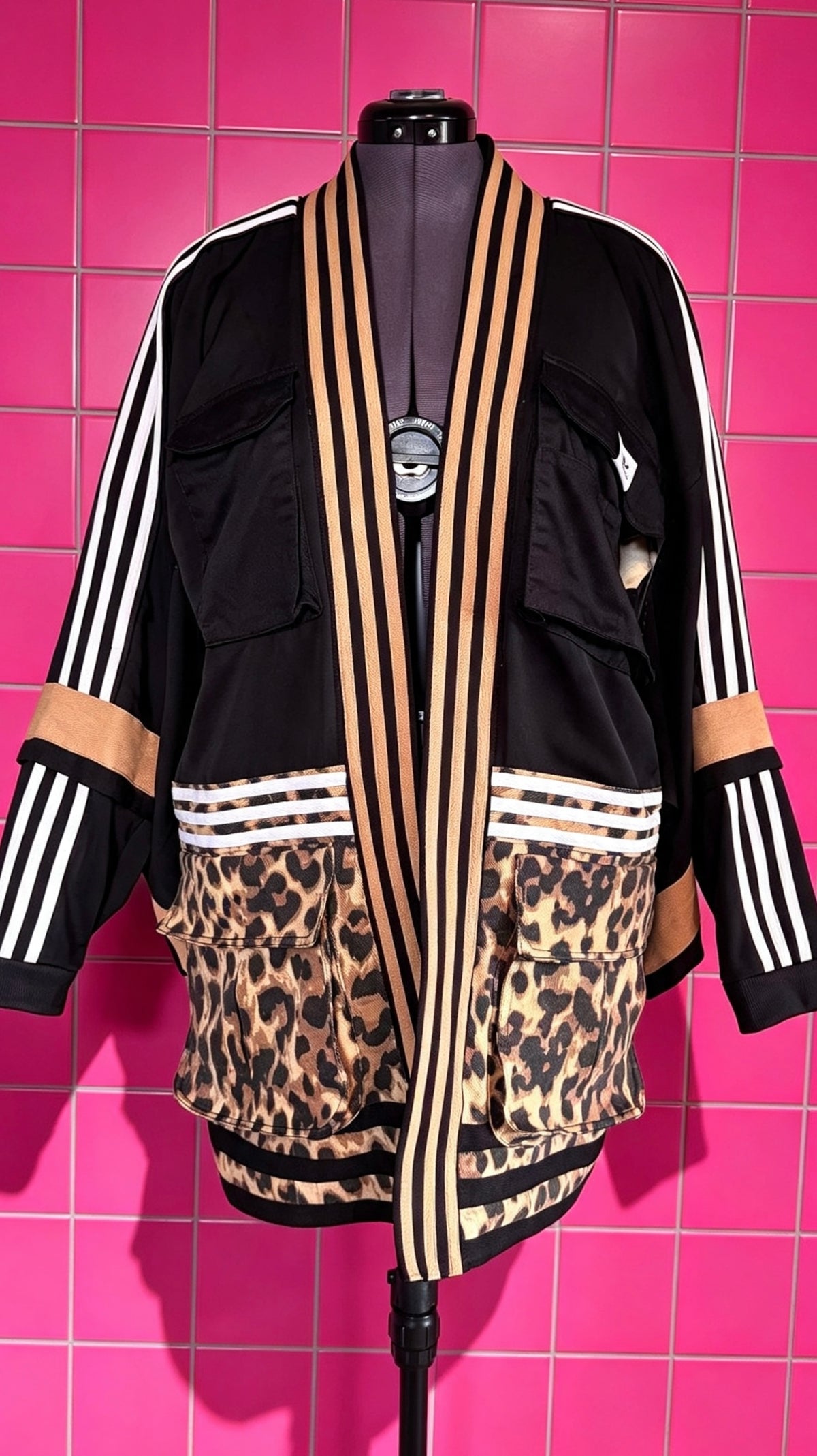 Black Leopard Cargo Haori Kimono