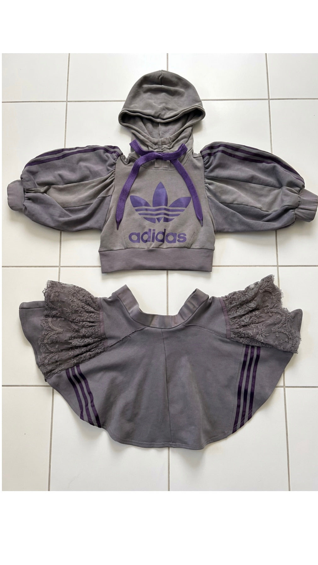 grey and purplw adidas co-ord