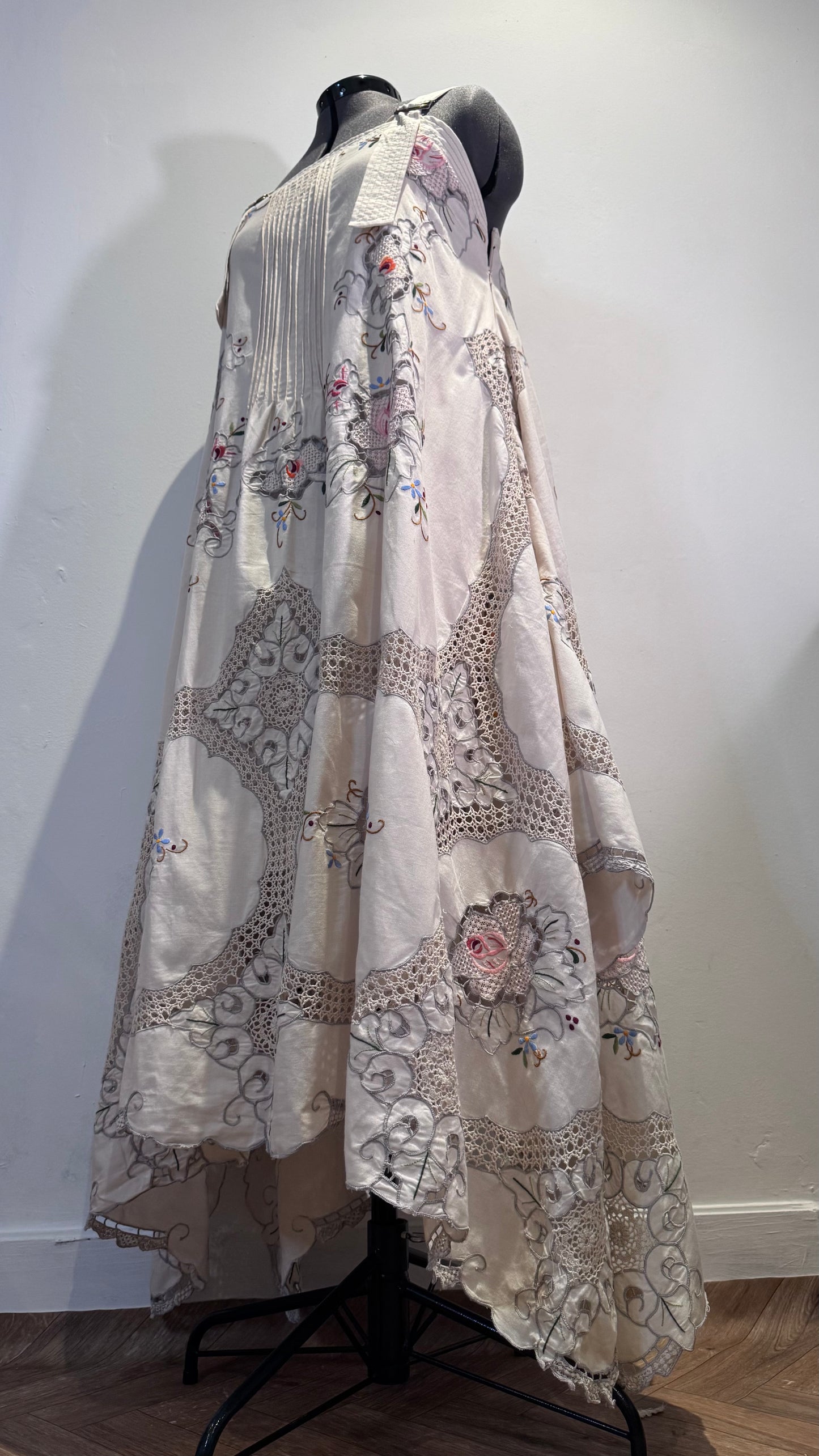 Vintage Lace Cutwork Dress | Reworked Tablecloth Dress | Sustainable One of a Kind | Boho Summer Dress