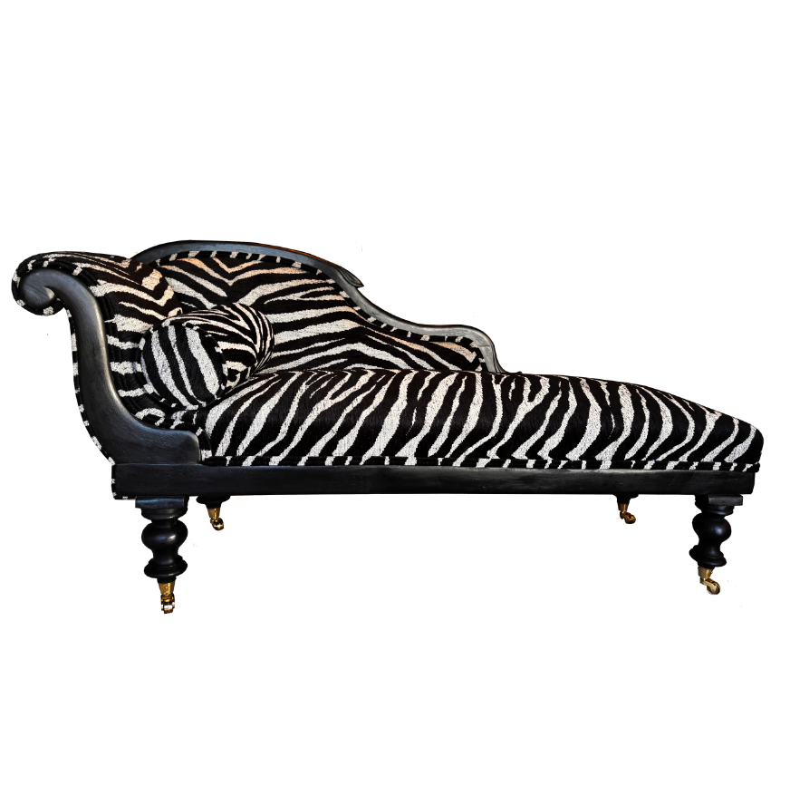 Chaise longue-Zebra velvet
