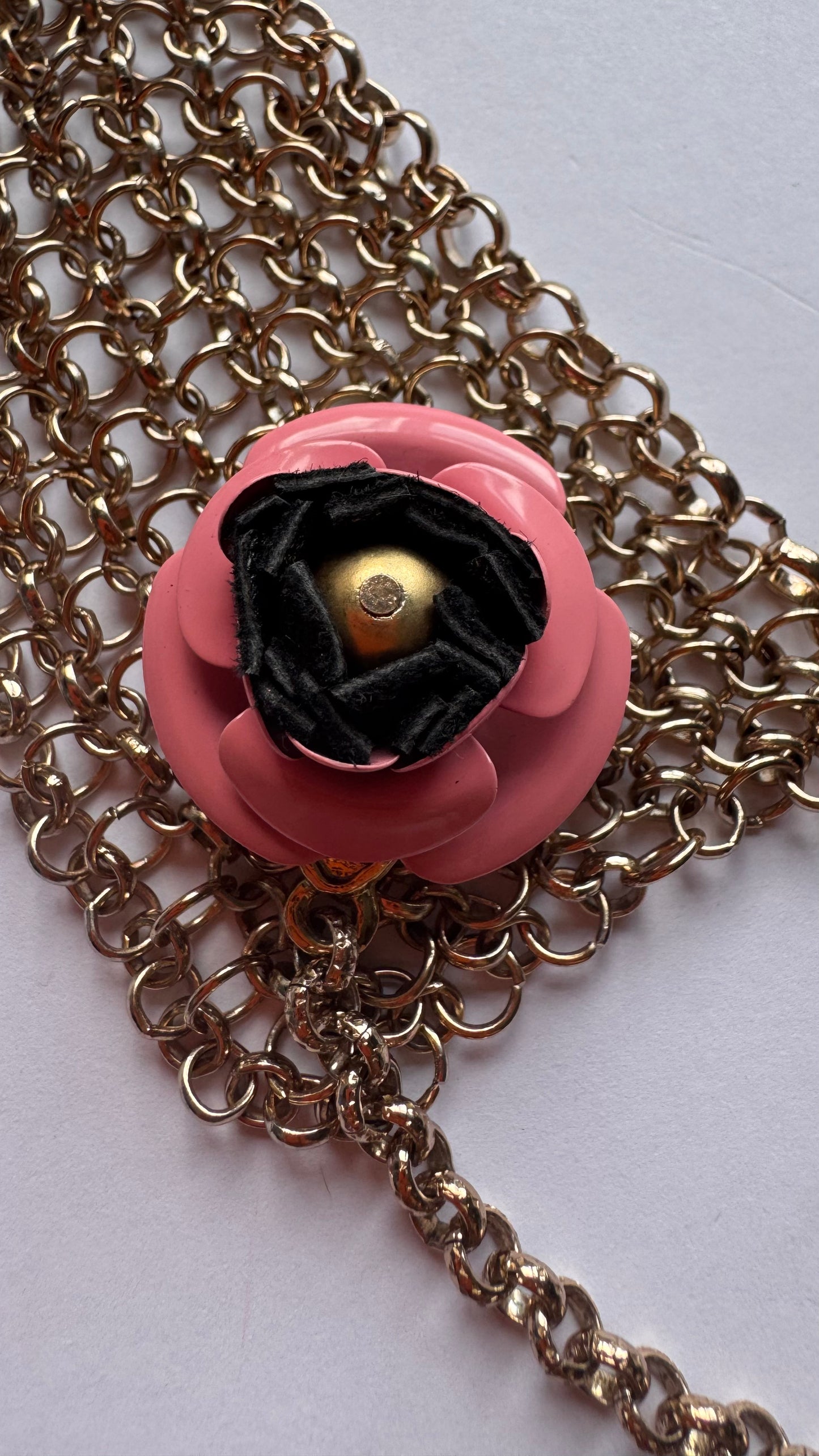 Chain mail collar and leather dickie bow