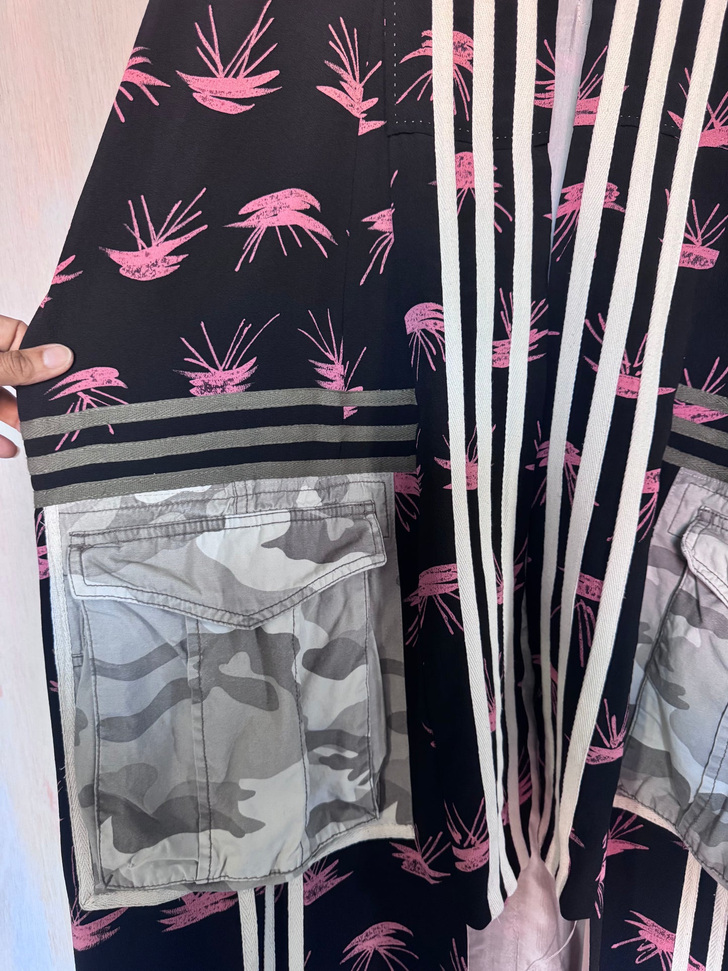 Adidas Reworked Longline Silk Kimono – Camo Pocket Detail
