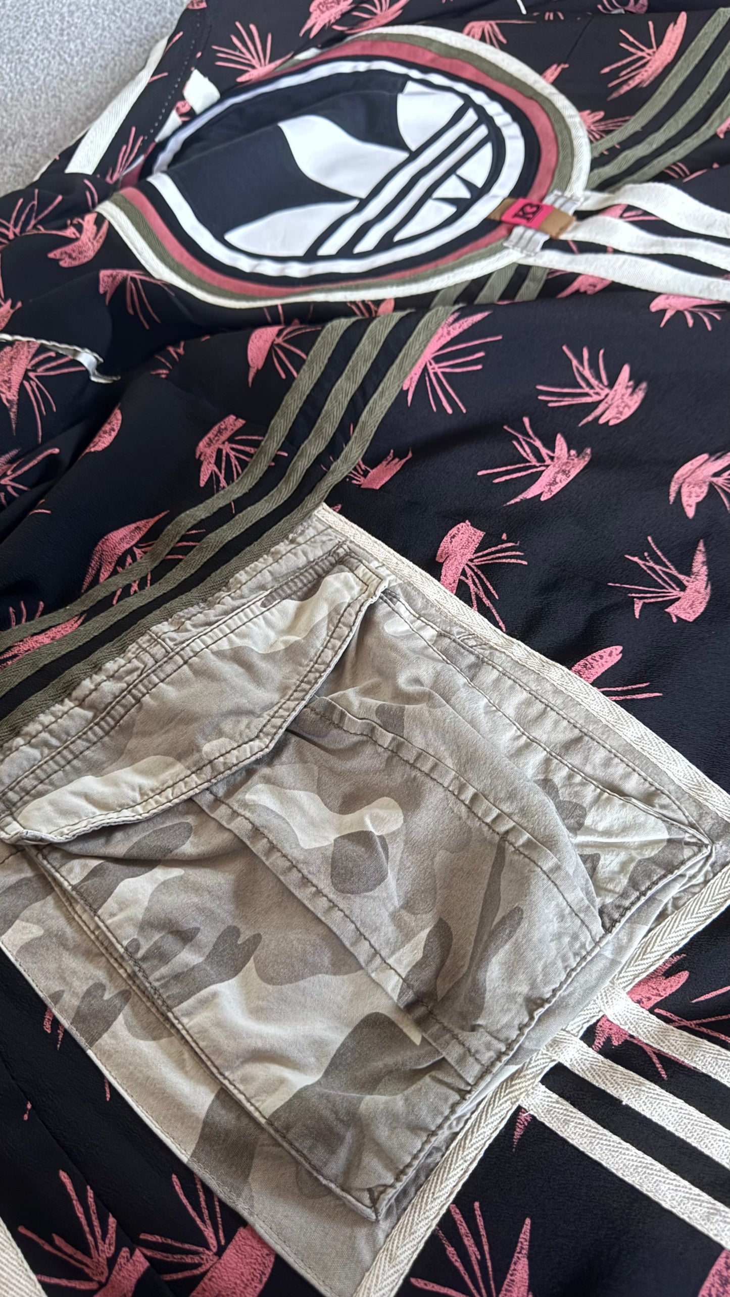 Adidas Reworked Longline Silk Kimono – Camo Pocket Detail
