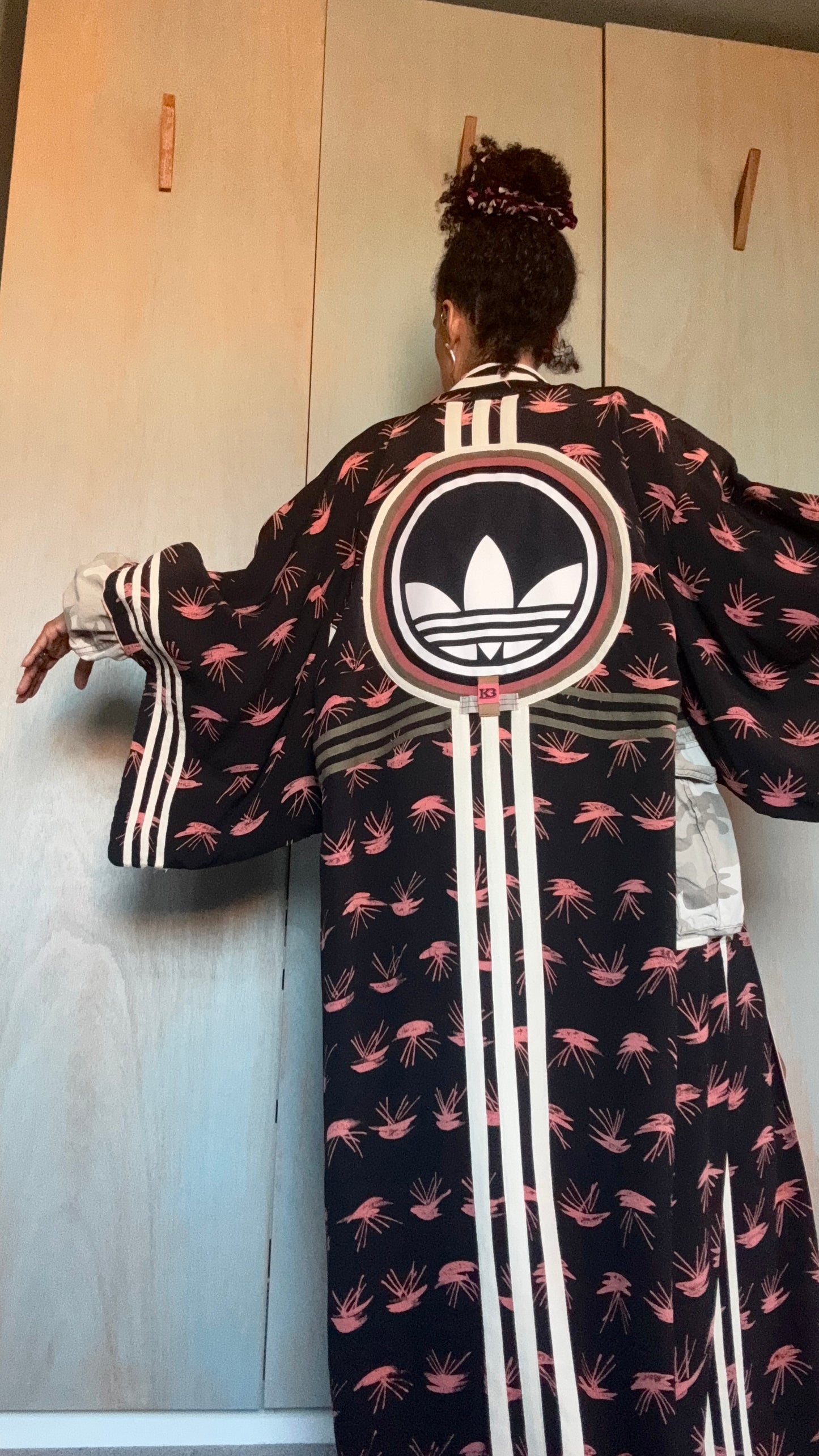 Adidas Reworked Longline Silk Kimono – Camo Pocket Detail