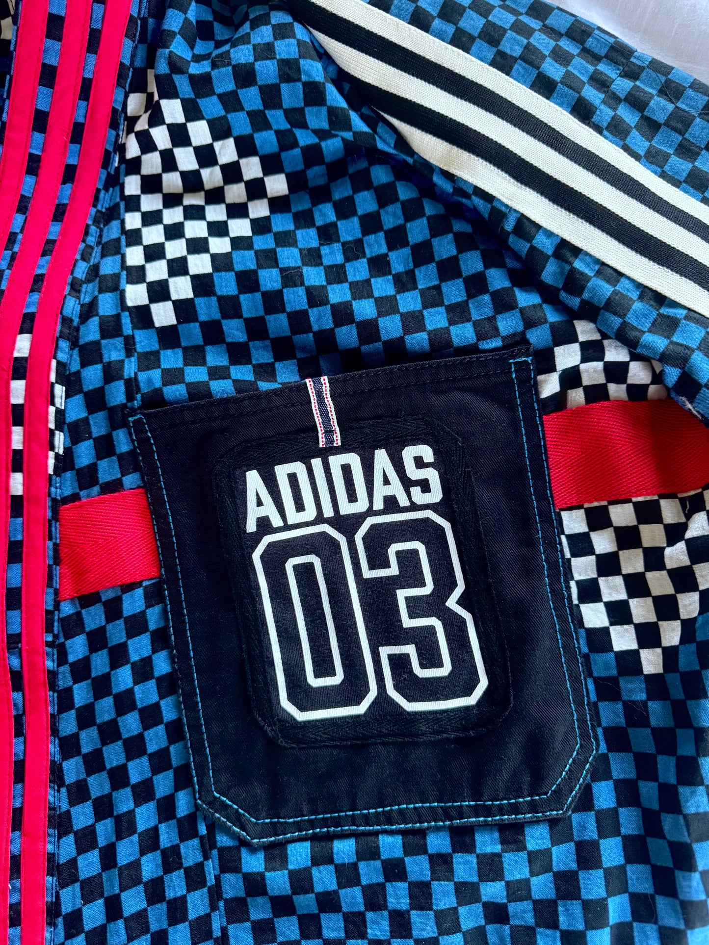 Adidas Reworked Longline Check Kimono-cotton