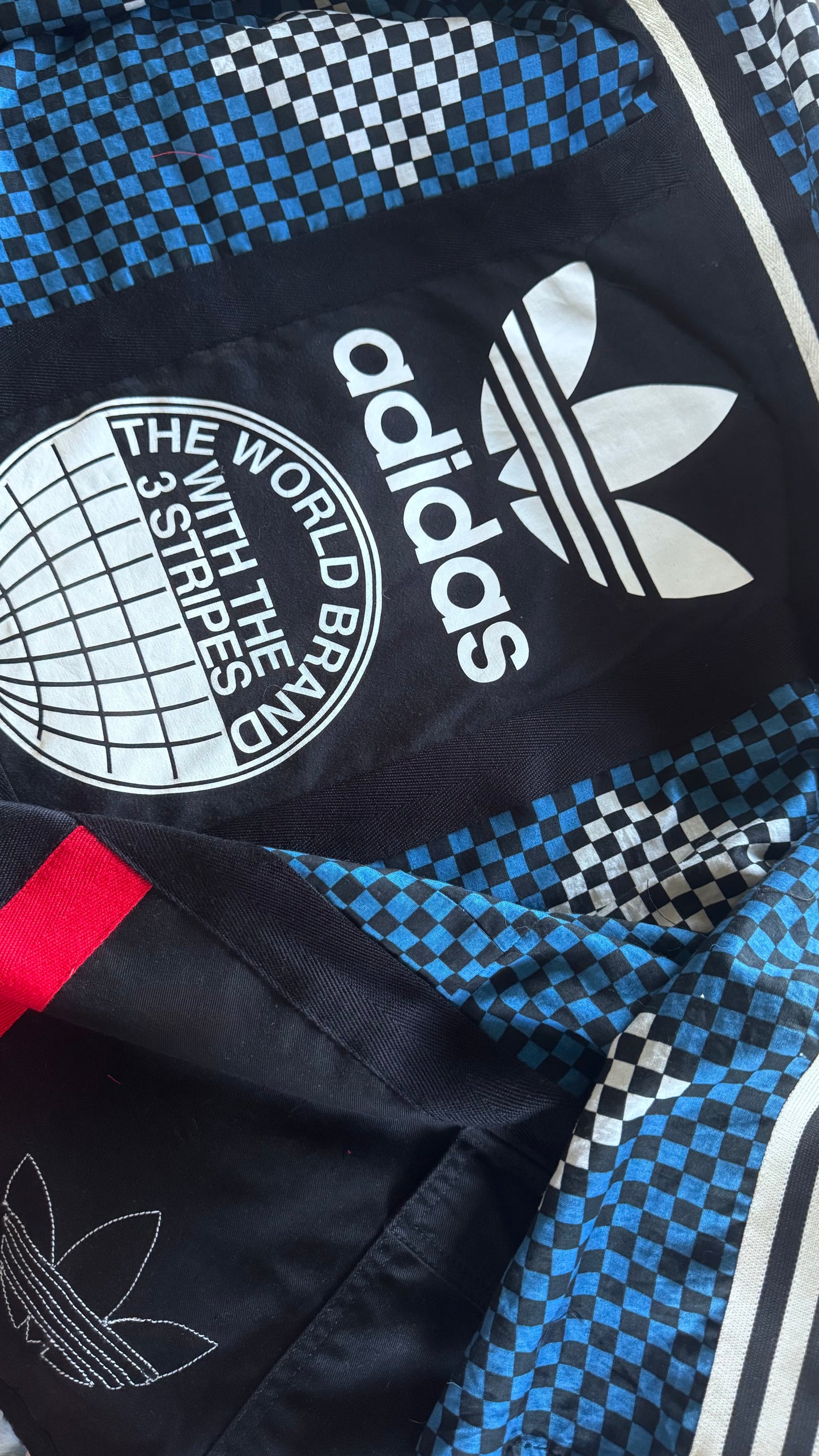 Adidas Reworked Longline Check Kimono-cotton