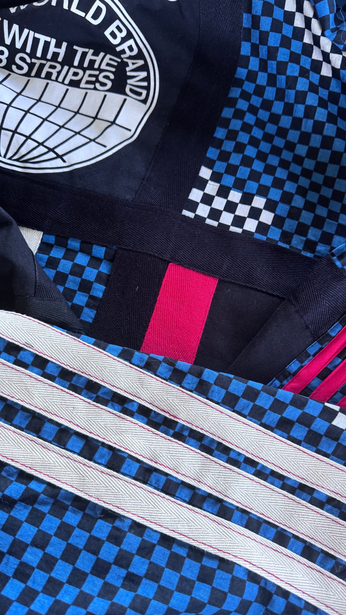 Adidas Reworked Longline Check Kimono-cotton