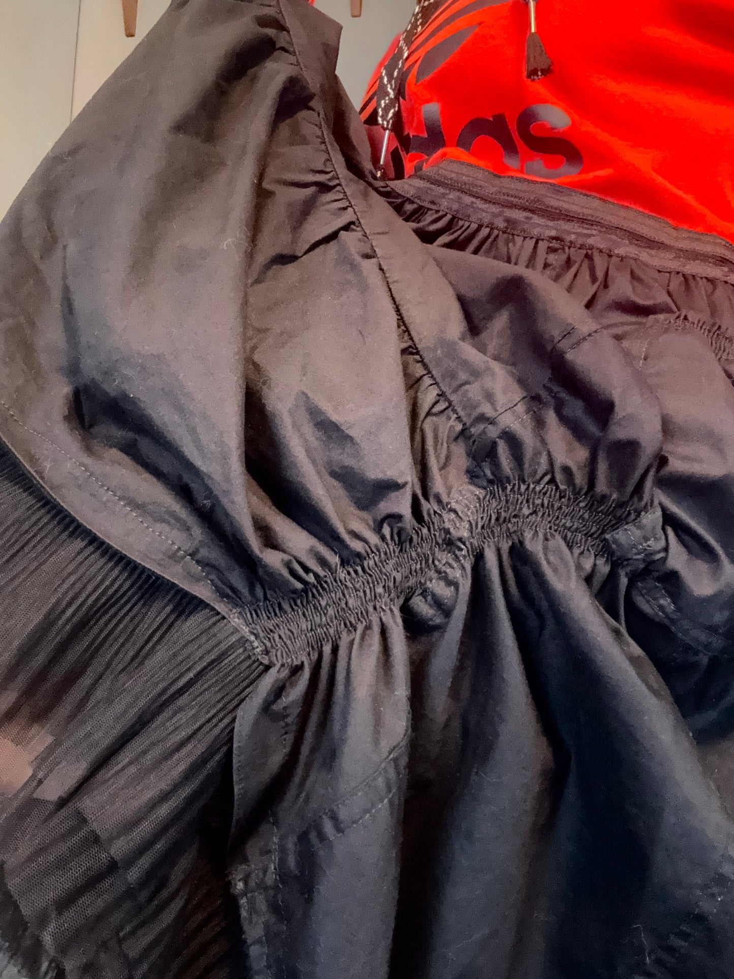 Adidas Orange Hooded Jersey &amp; Poplin Cotton Mix Dress with Tulle Hem – Oversized