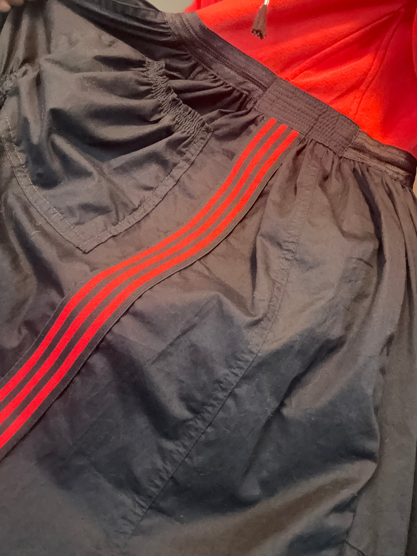 Adidas Orange Hooded Jersey &amp; Poplin Cotton Mix Dress with Tulle Hem – Oversized