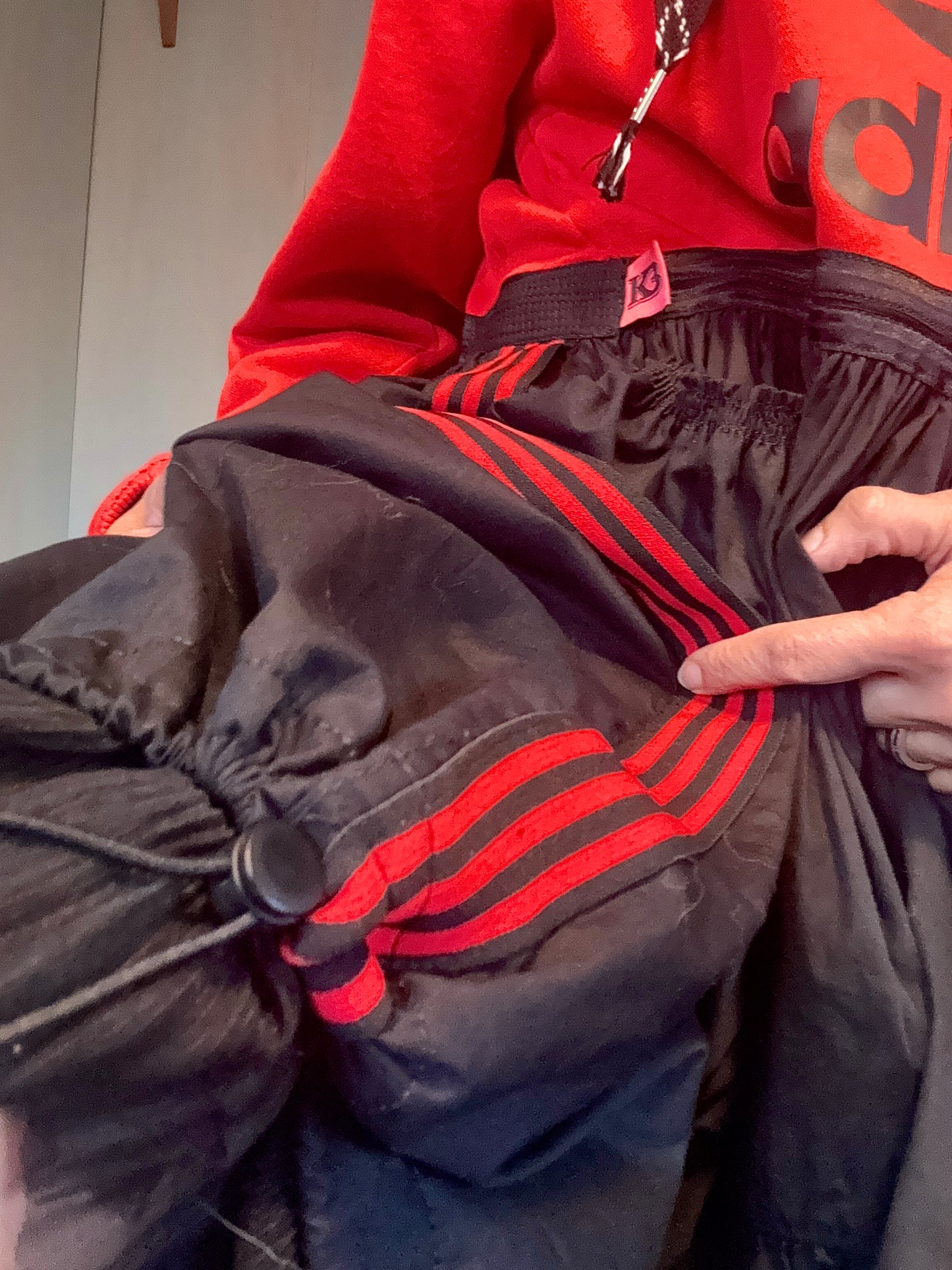 Adidas Orange Hooded Jersey &amp; Poplin Cotton Mix Dress with Tulle Hem – Oversized