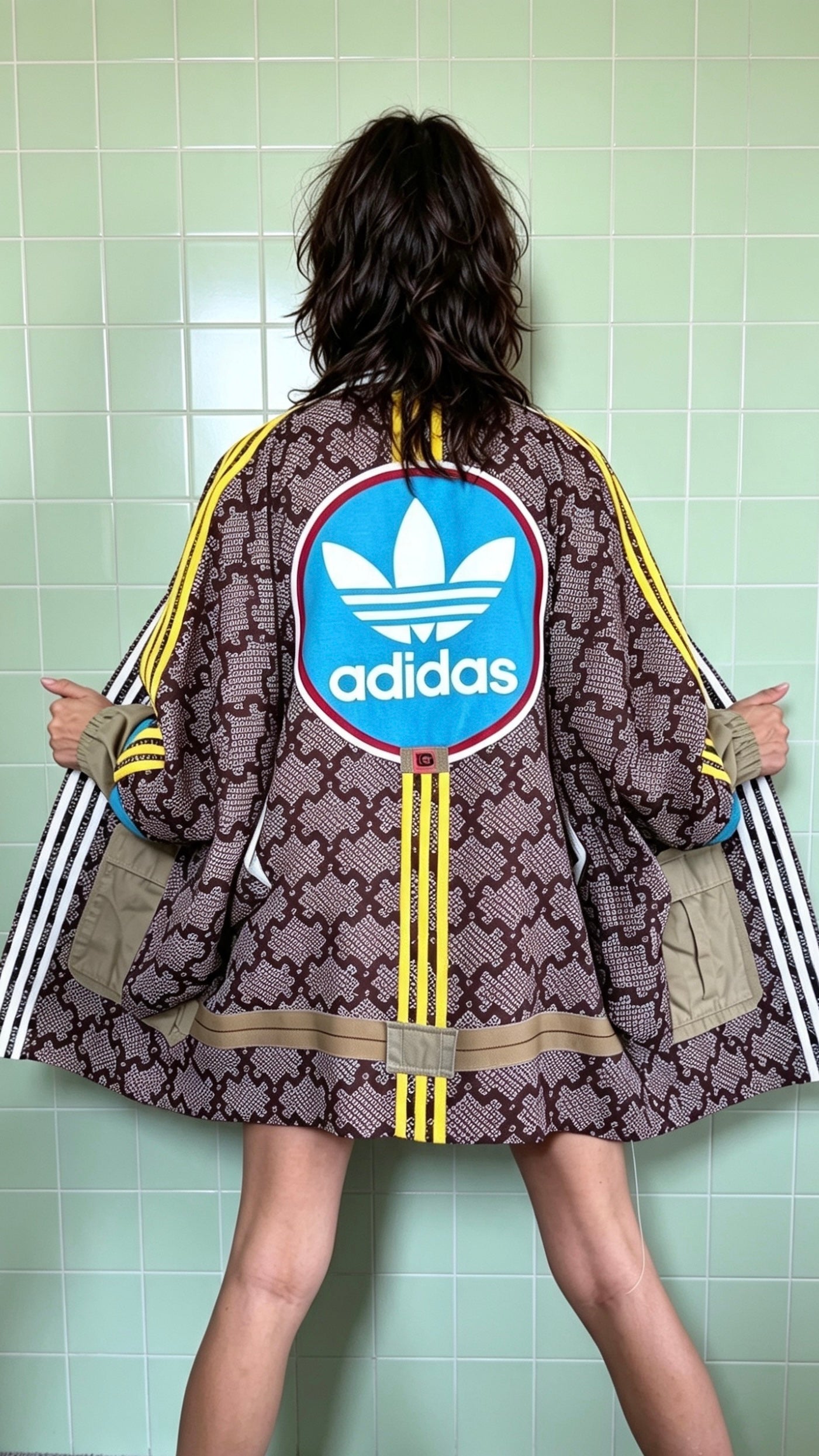 Adidas Reworked Cocoa Plum Textured Silk Kimono