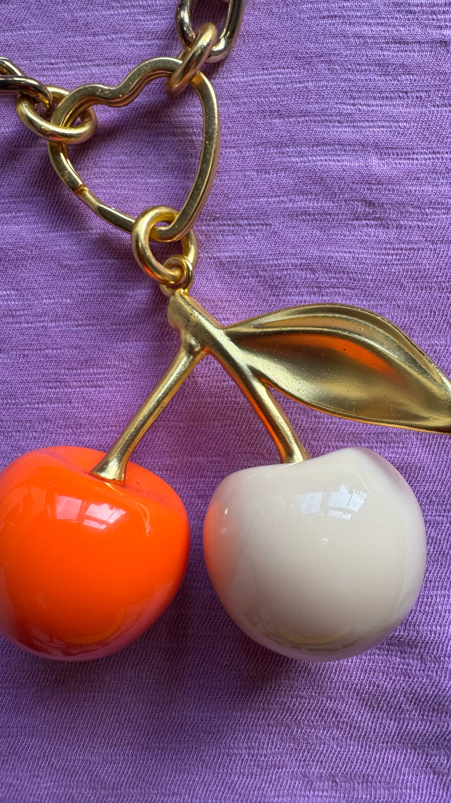 chunky gold cherry necklace
