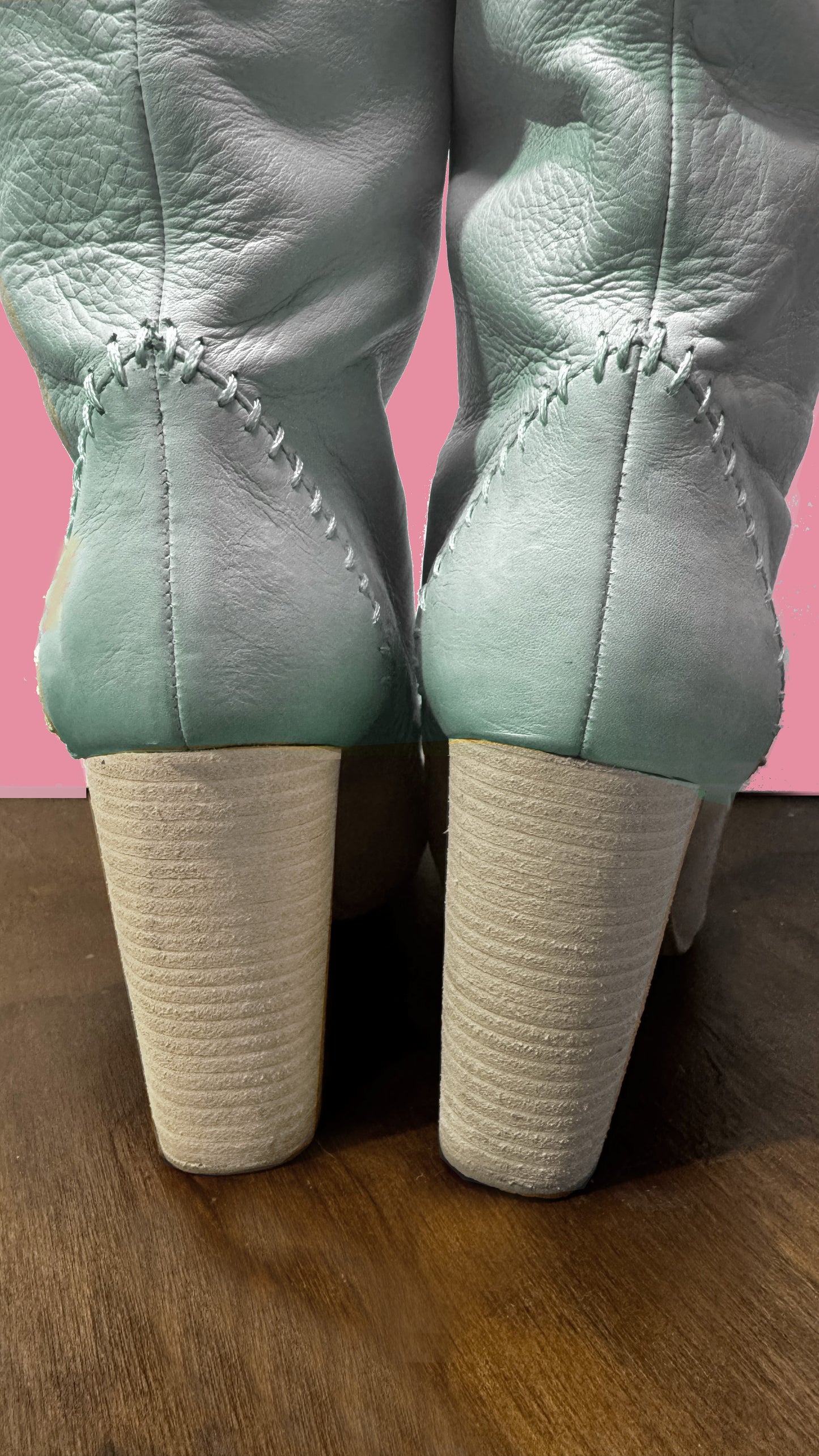 Cowboy/Mocassin boot- duck egg colourway.